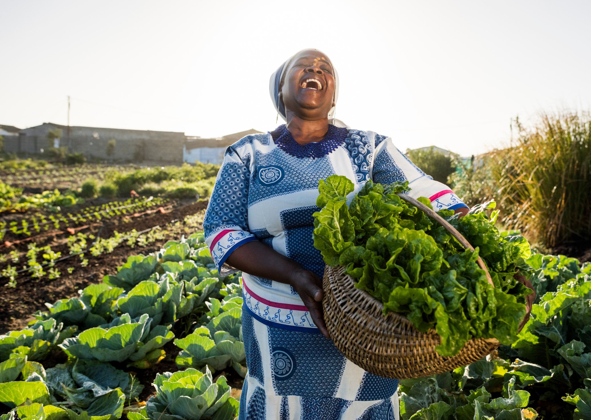 African woman laughing